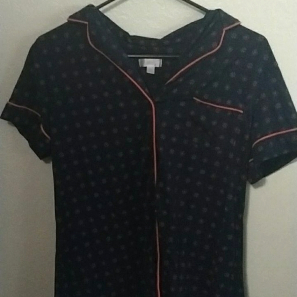 Flowered Button-up Pajama Shirt